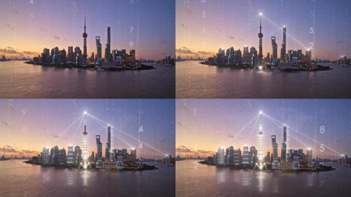 上海东方明珠城市建筑科技粒子线条片头