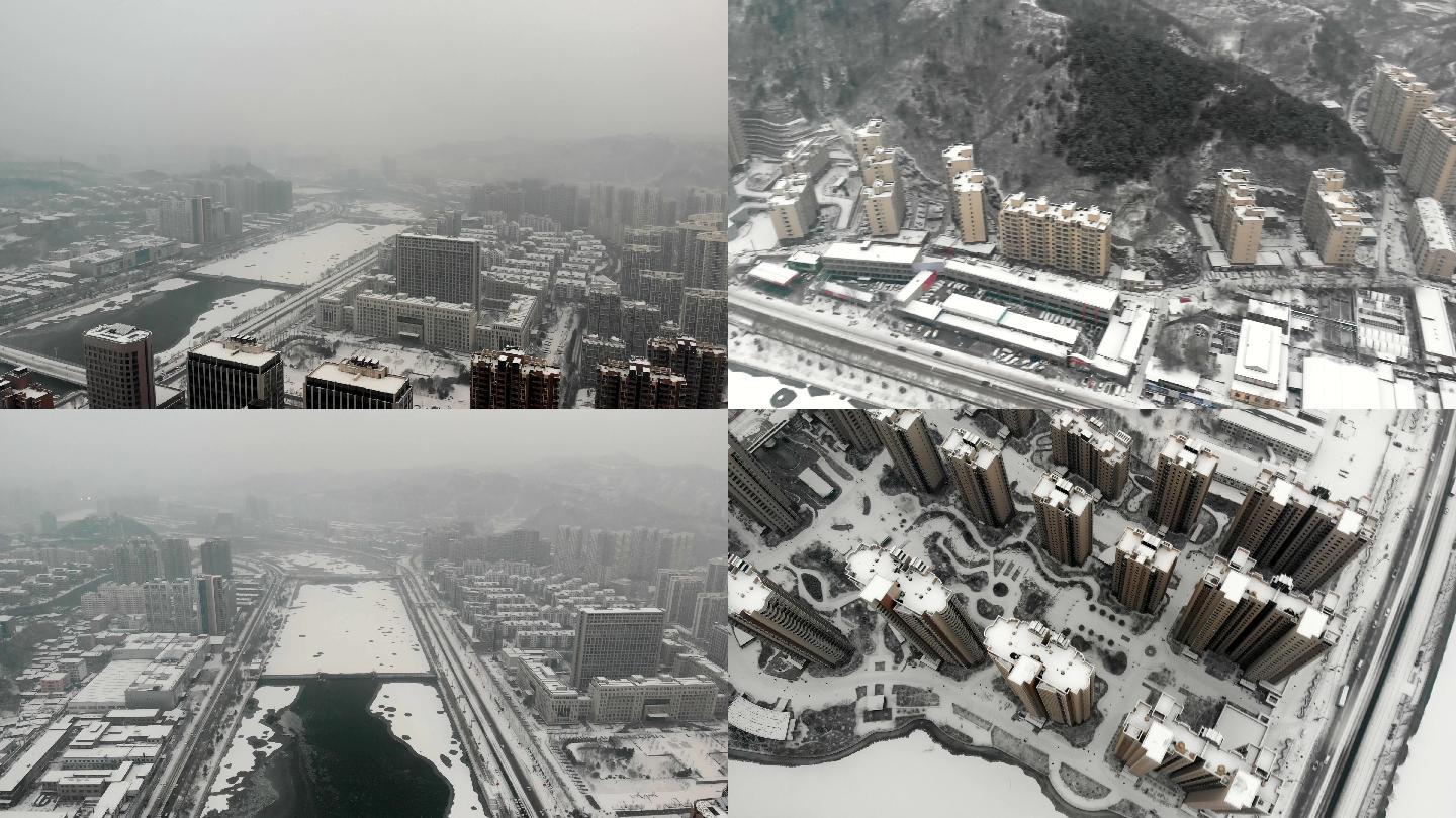 雪中的城市