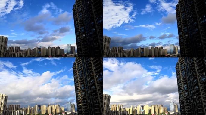成都龙泉驿大面恒大绿洲延时跑云蓝天白云