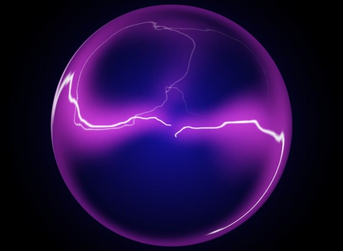 紫色闪电电光球Alpha通道视频特效