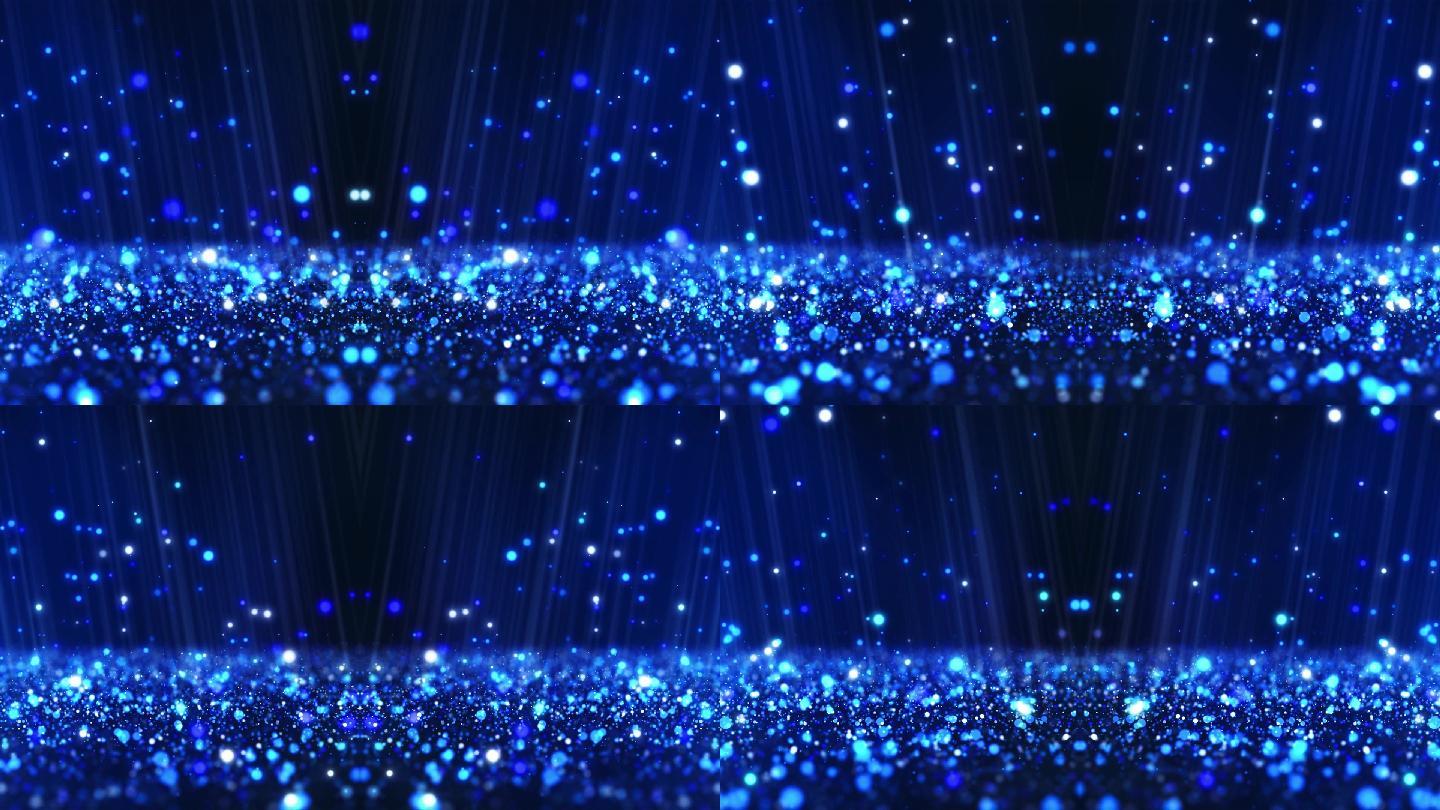 蓝色梦幻粒子光斑舞台背景