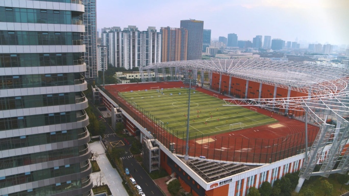 上海新静安体育中心航拍4K