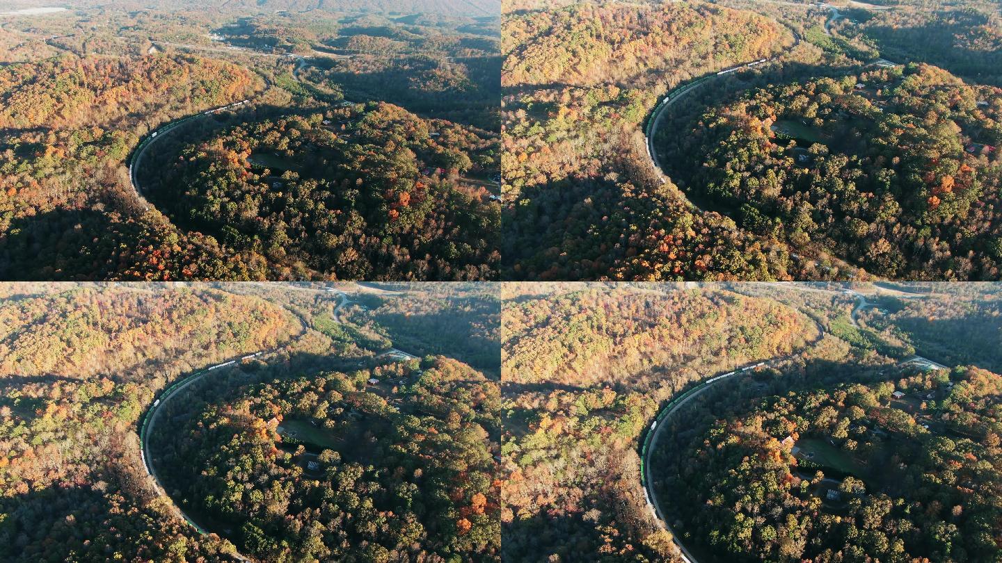 秋季高空拍摄丛林