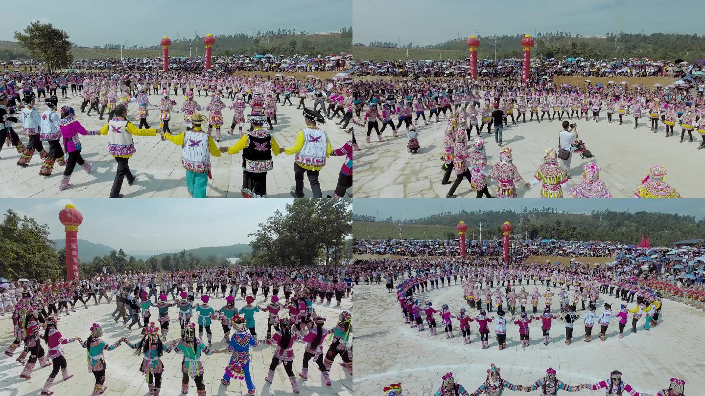 民族舞蹈视频彝族火把节大型千人舞蹈表演