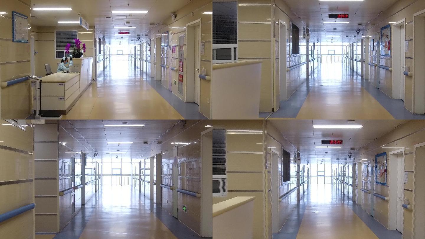 医院走廊内景护士站通用视频素材