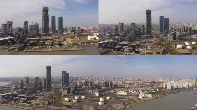 4K-原素材-上海徐汇区国际传媒港航拍