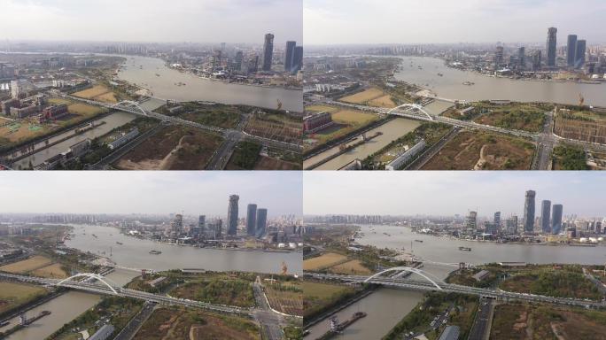 4K-原素材-上海后滩徐汇区航拍