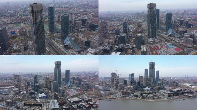 4K-原素材-上海徐汇区在建高楼