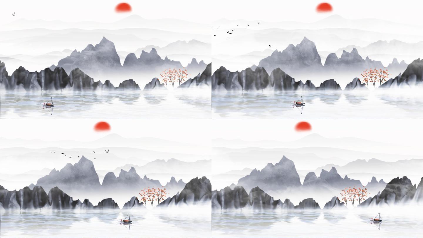 水墨山水画背景8 19x1080 高清视频素材下载 编号 舞台背景 Vj师网www Vjshi Com