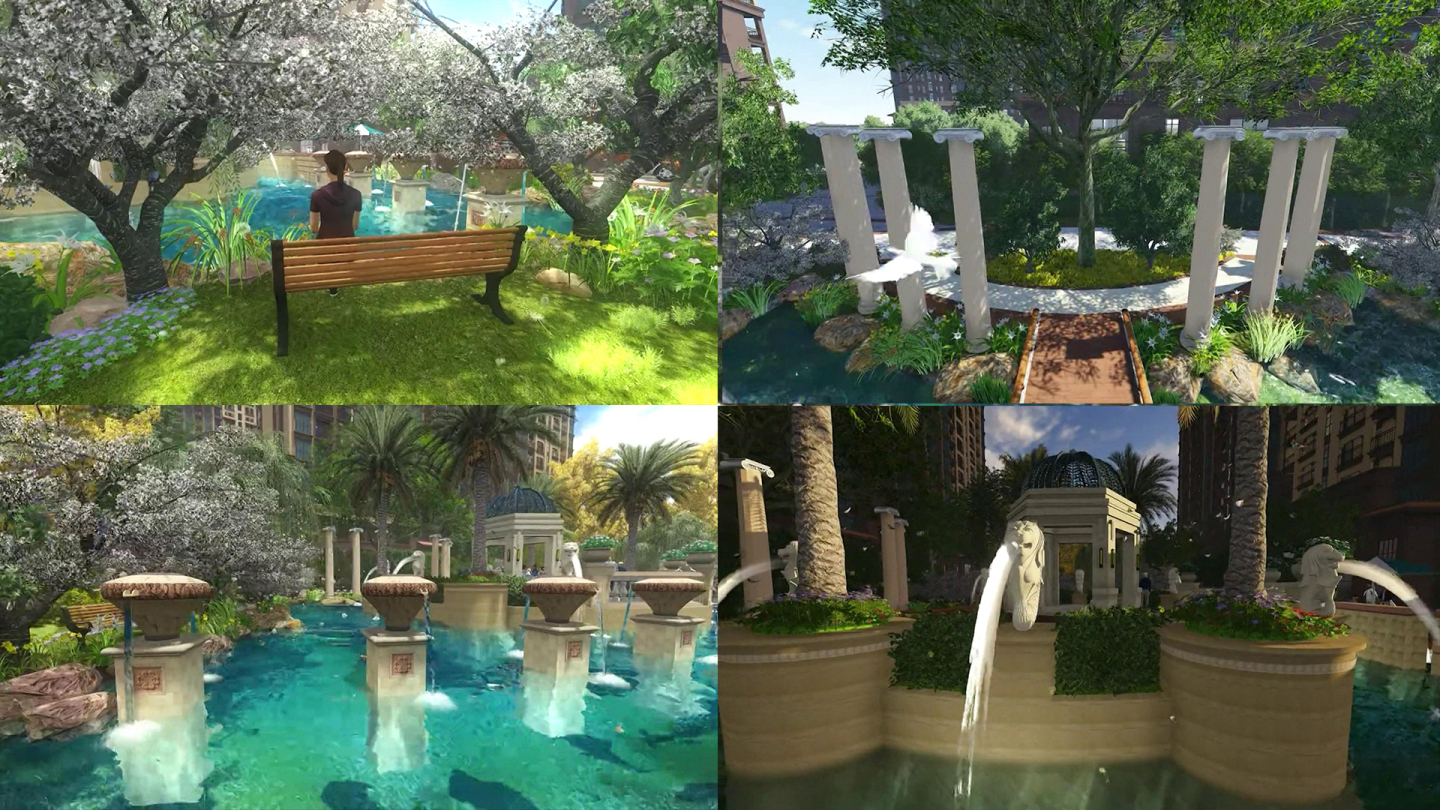 房地产园林景观3D动画素材