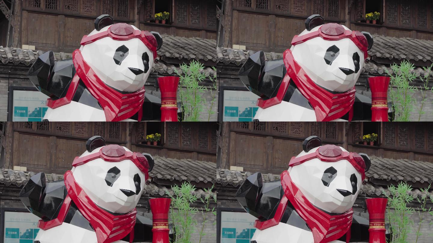 【原创4K】熊猫塑像