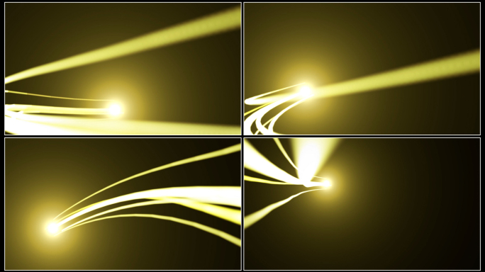 【带通道】8组金色光线穿梭附自定义模板
