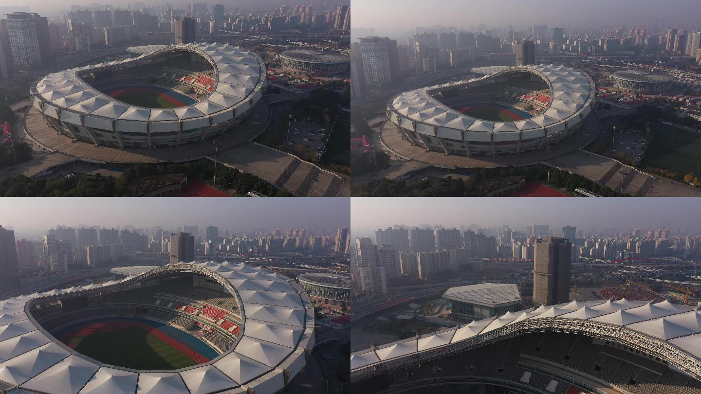 4K-原素材-上海体育馆航拍
