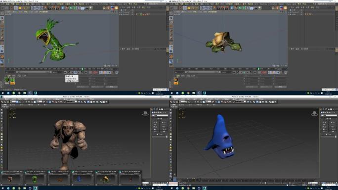 C4D+3dsmax+fbx-小怪物组合