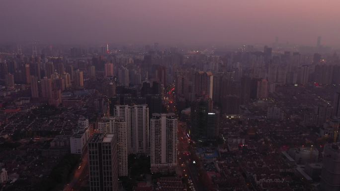4K-原素材-上海城市雾霾