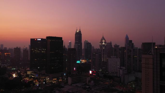 4K-原素材-上海城市夕阳