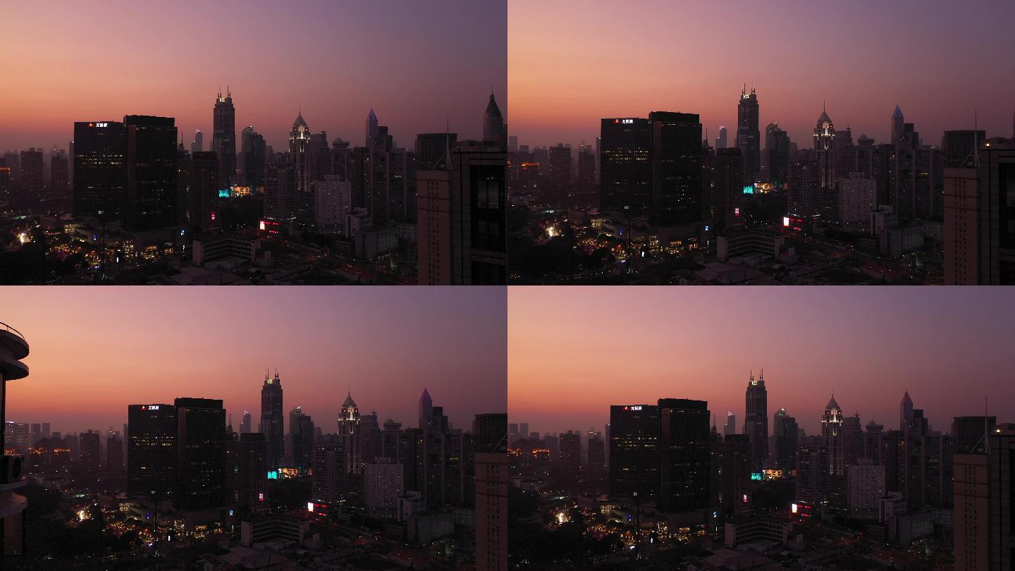 4K-原素材-上海城市夕阳