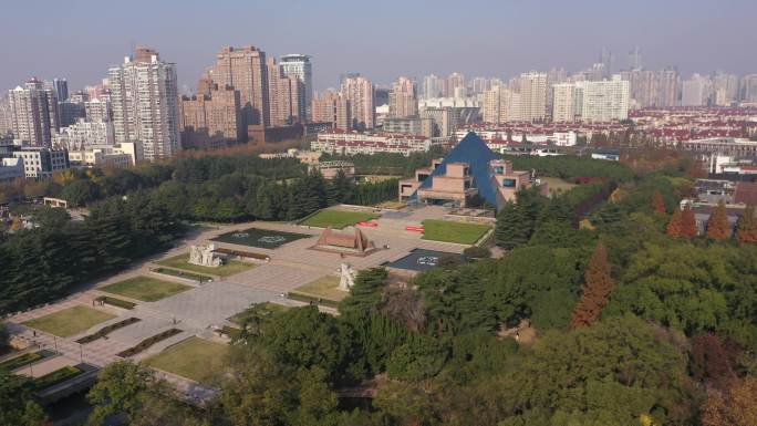 4K-原素材-上海龙华烈士陵园航拍