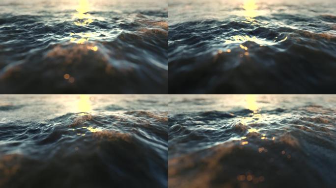 【原创】唯美海水波光粼粼4K