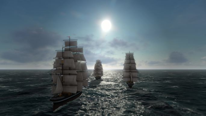 【原创】远洋古帆船商队4K海洋文明