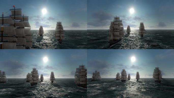 【原创】远洋古帆船商队4K海洋文明