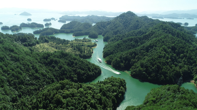 千岛湖山水风光航拍素材9段，4K