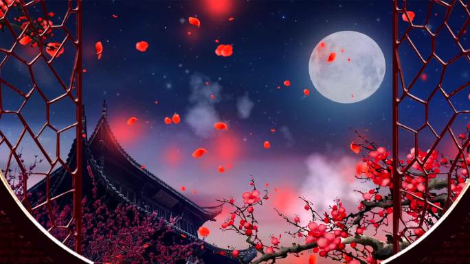 唯美古典中国风中秋夜色背景