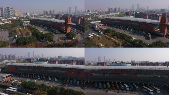 4K-原素材-上海汽车南站航拍