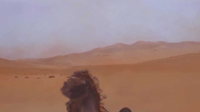 沙漠黄沙沙尘恶劣环