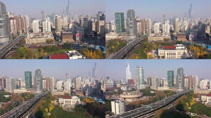 4K-原素材-上海市延安高架路航拍