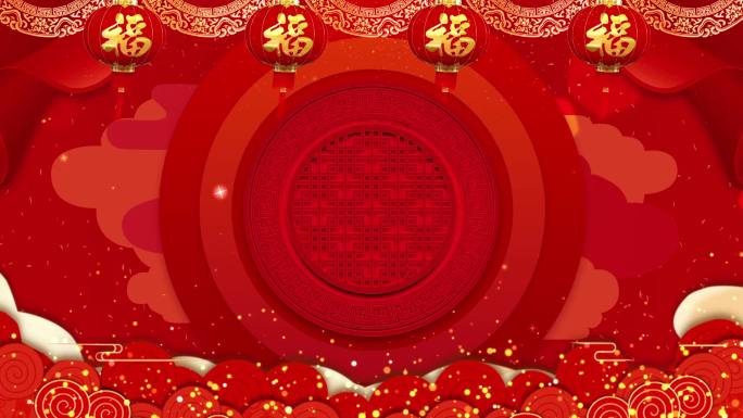 红色中国风节日背景循环