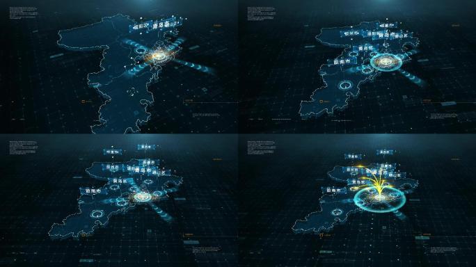 4K青岛市地图区位辐射