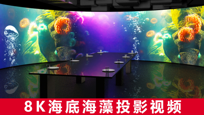 8K海底世界海藻投影视频-3分钟