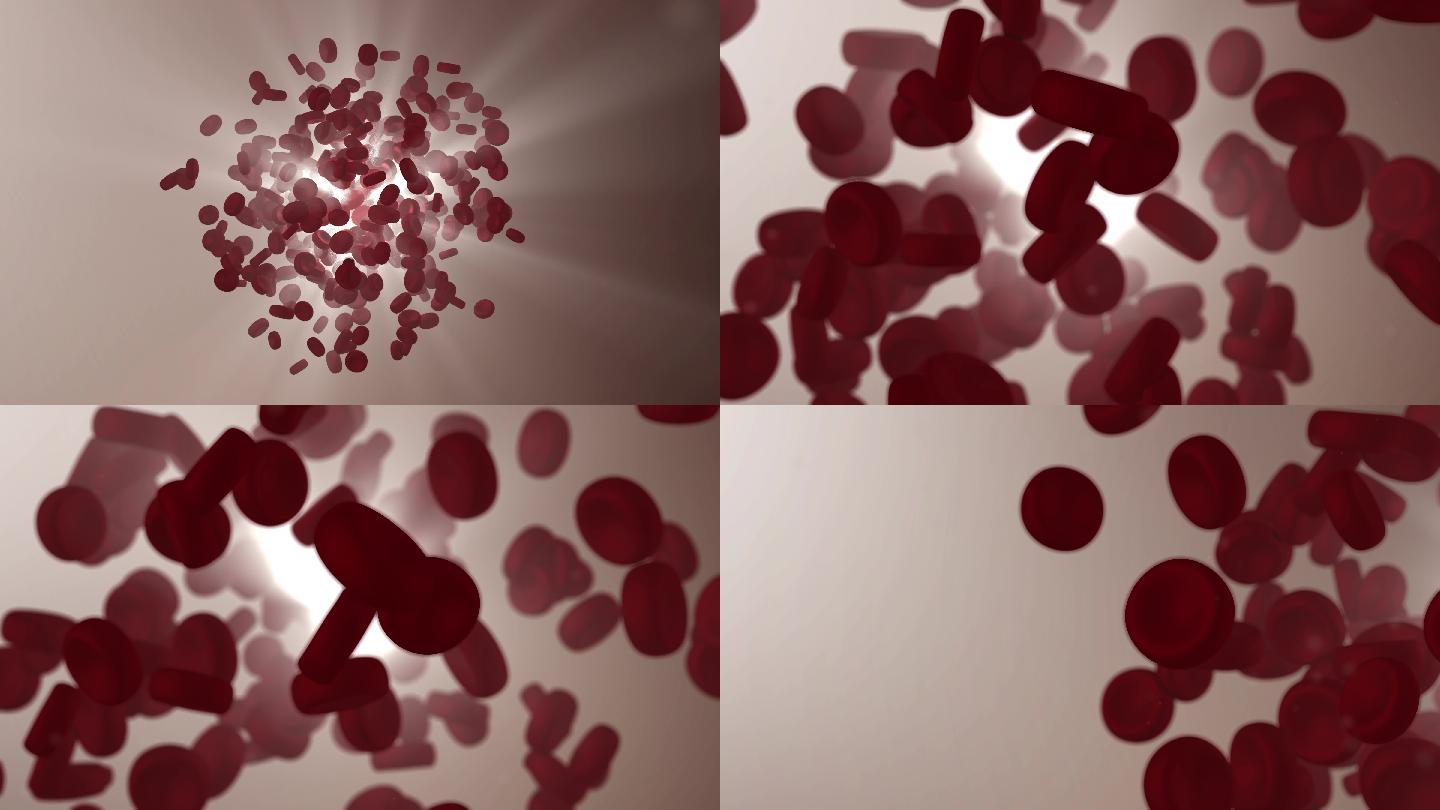 【4K】红细胞血小板抽象唯美展示