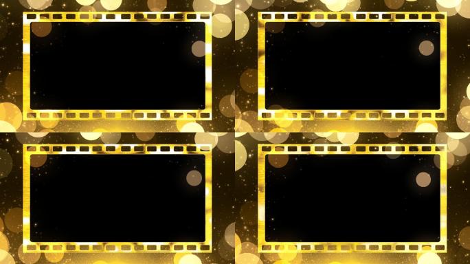 金属质感年会颁奖胶片视频边框4K通道元素