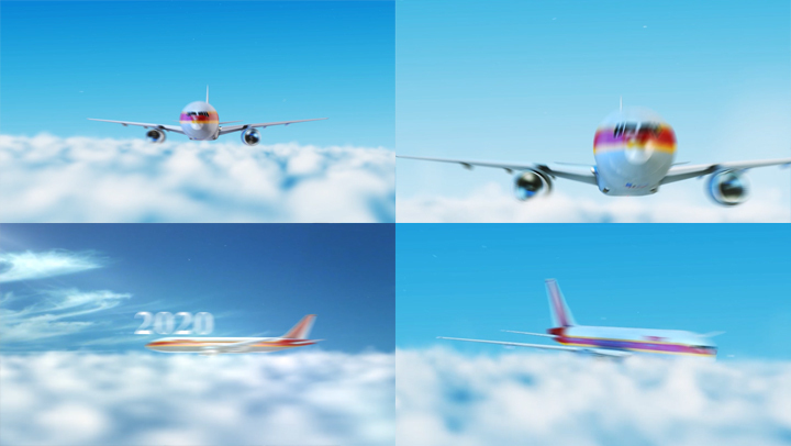 飞机穿越云层AE模板