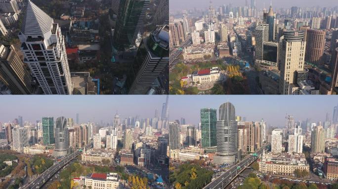 4K-原素材-上海市城市风光高楼大厦