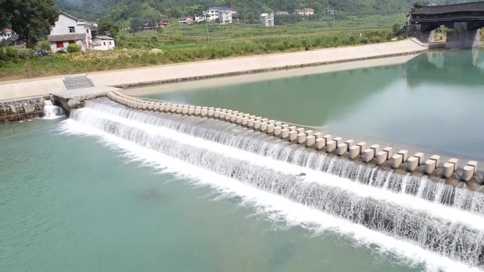 安化航拍风雨廊桥永锡桥