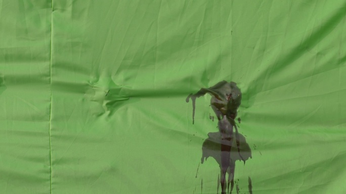高清实拍喷血绿布抠像素材01