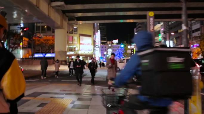 夜游日本大阪心斋桥繁华城市夜景