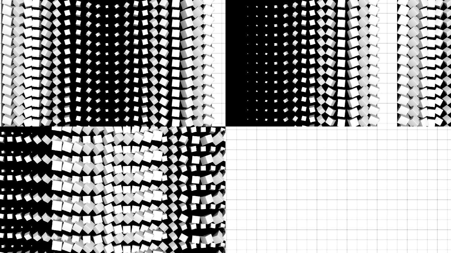 裸眼3d结构投影墙面投影矩阵方块变