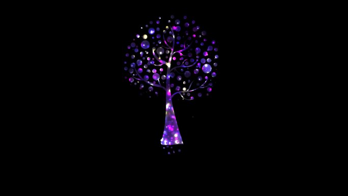 创意夜景粒子树木视频带通道