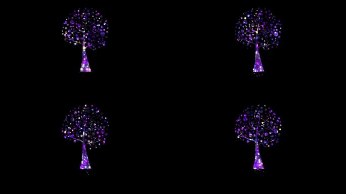 创意夜景粒子树木视频带通道