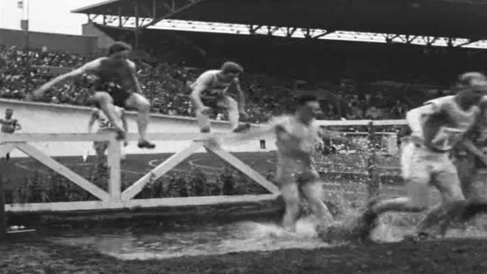 30年代体育运动百米赛跑跑步比赛