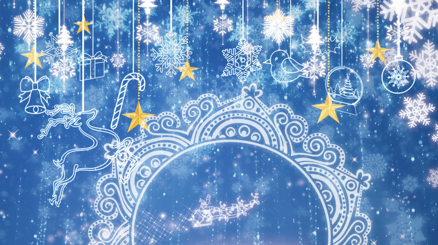 蓝色圣诞平安夜雪花舞台背景