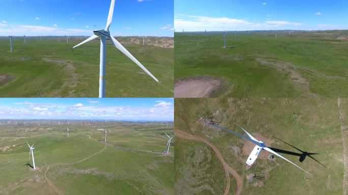 航拍风力发电新能源
