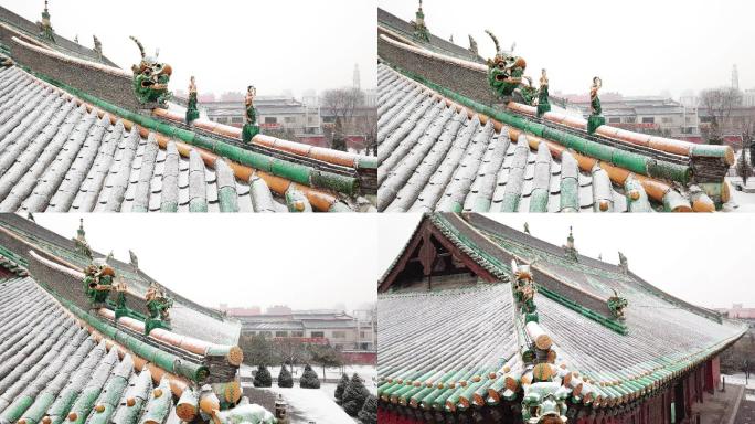 寺庙雪景，特写