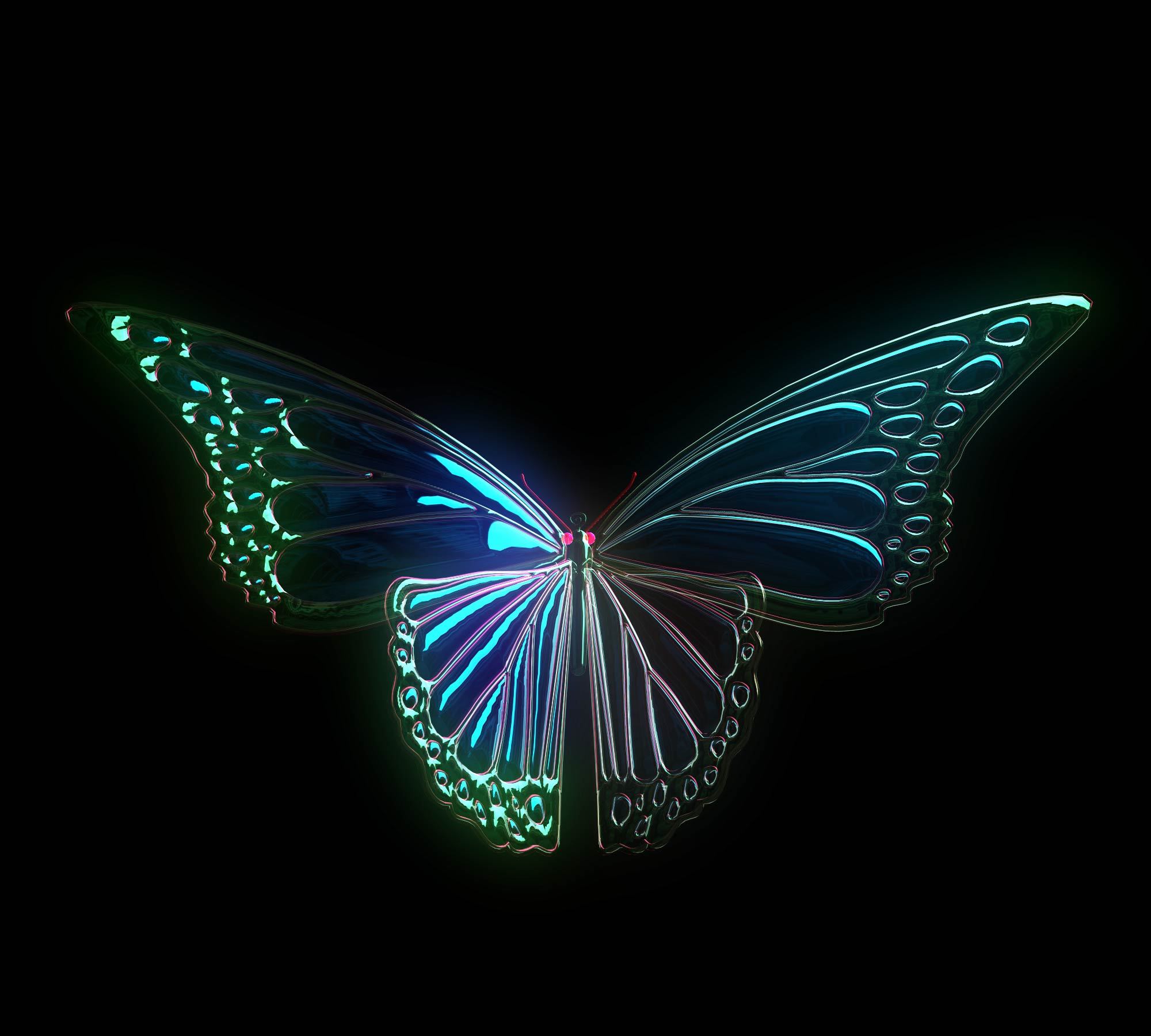 唯美绚丽迷人的蝴蝶光影图片手机壁纸 | 犀牛图片网