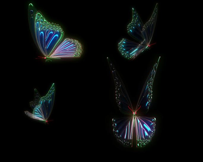水晶发光蝴蝶素材包