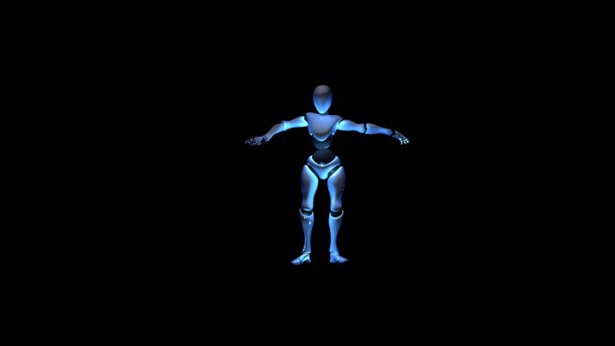 酷炫机器人跳舞动作视频通道素材
